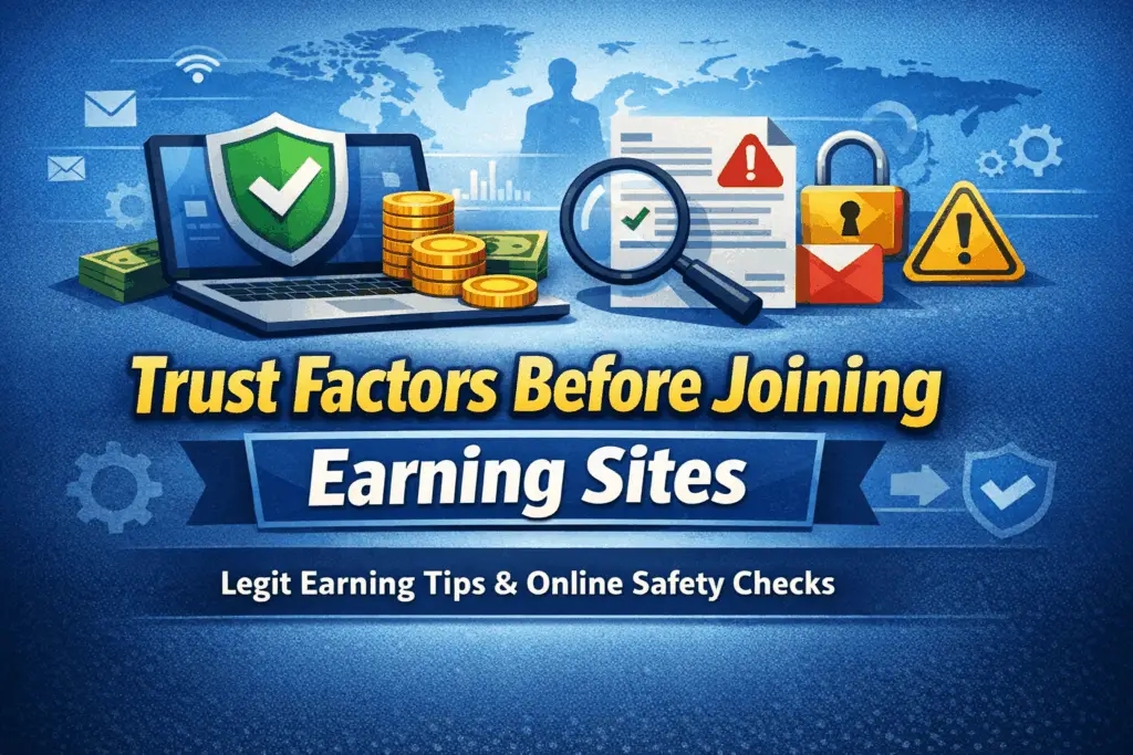 Trust Factors Before Joining Earning Sites: Legit Earning Tips for Safe Online Income